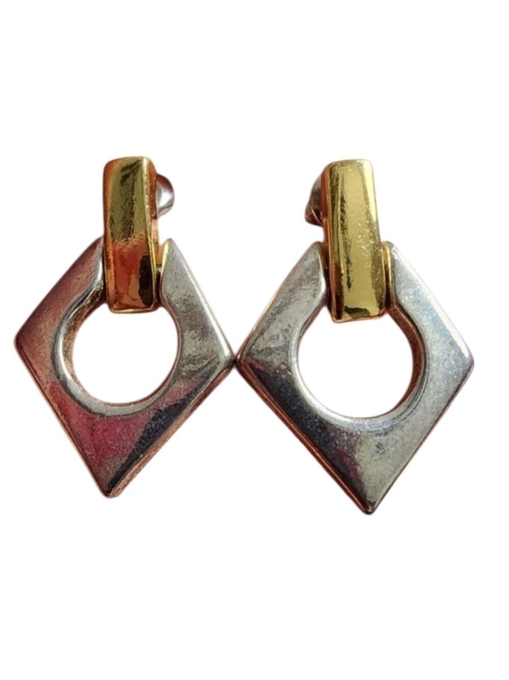 Modern Gold and Silver Geometric Earrings